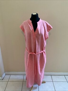 Jones New York Women’s Maxi Linen Blend Solid Summer Resortwear Dress Size Large